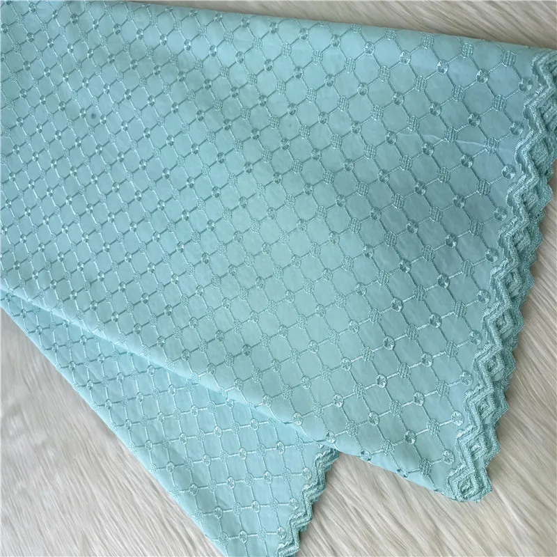 

5 ярдов нигерийской 100% хлопок, полированная атласная ткань для вышивки, высококачественная швейцарская вуаль, кружевной материал для мужчин, стиль Дубая 27L59205