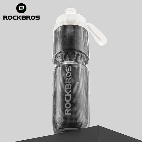 Imagen 2 del producto ROCKBROS-botella de agua para bicicleta de 670ML, botella de agua aislada para ciclismo, gimnasio, correr, deportes, botella de agua, botella térmica para bicicleta de montaña y carretera