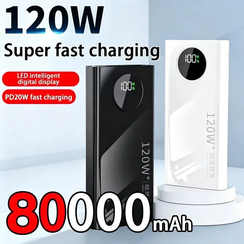 500000mAh Power Bank 120W Super Fast Charging PD20W Dual Way