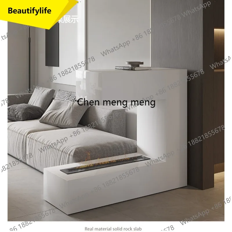 X188 Light luxury rock slab entrance fireplace cabinet entry door partition cabinet living room home embedded bar