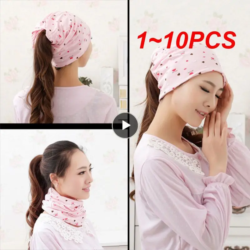 

1~10PCS Pregnant Woman Caps Cotton Heap Scarf Hats Summer For Women Maternal Random Pattern Windproof Breathable Accessories