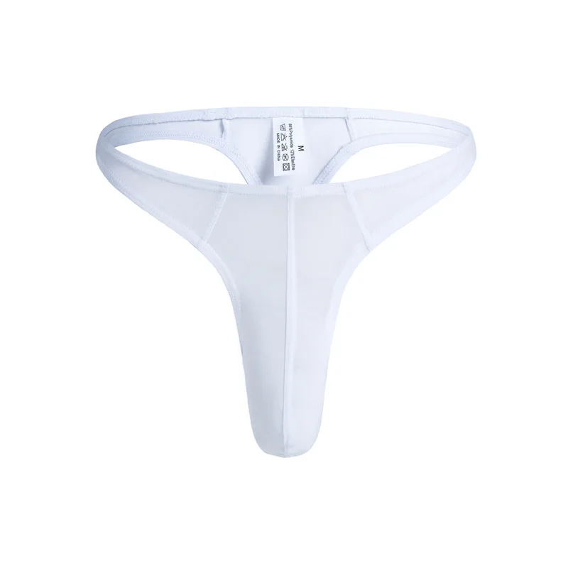 Men Sexy Underwear Ice Silk Elephant Nose Pouch Lingerie Low Waist Breathable Thongs And G Strings Enhance T-Back Jockstrap