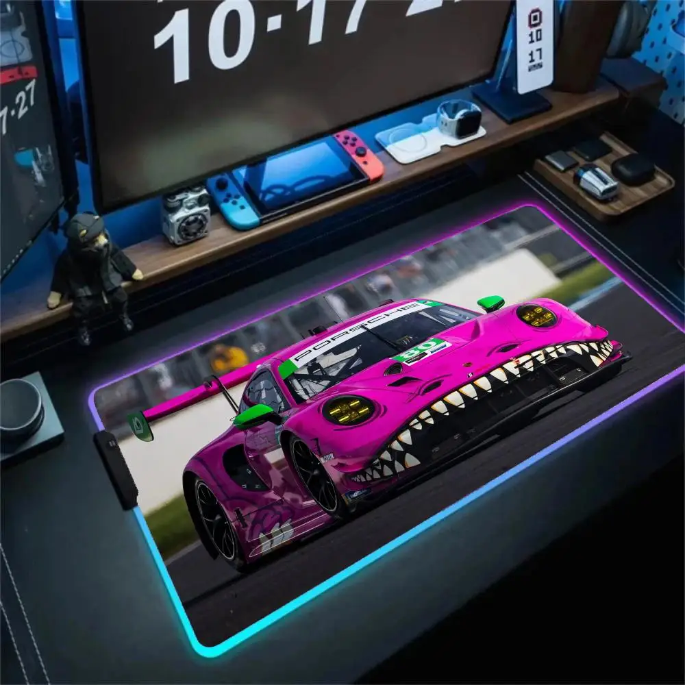 

Car Super Cool RGB Mousepad Computer Table Mat Gaming Mouse Pad Gamer Accessories LED Backlit Keyboard Cabinet Mousepad Deskmat