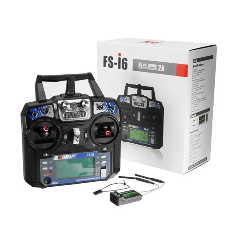 FLYSKY FS-i6 I6 2.4G 6CH AFHDS 2A Trasmettitore Rdio IA6B X6B A8S Ricevitore per RC Aereo Elicottero FPV Racing Drone