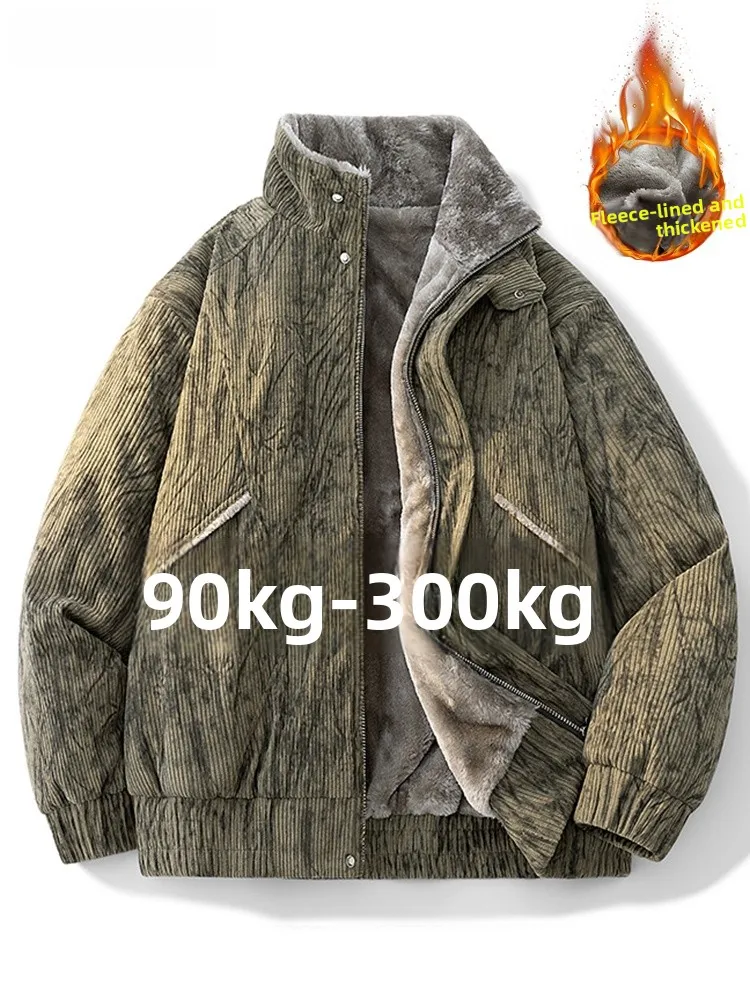 

Lamb Velvet Thiened Cotton Jaet Men's Winter New Sle Fce Lined Warm Corduroy Dyed Loose Large Size Cotton Coat