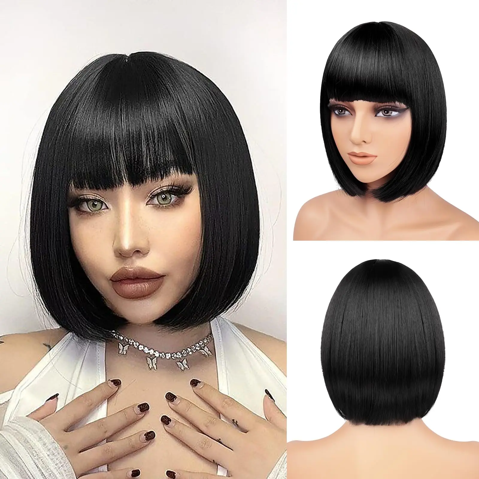 Green Bob Hairstyle Synthetic Wig for Cosplay & Parties