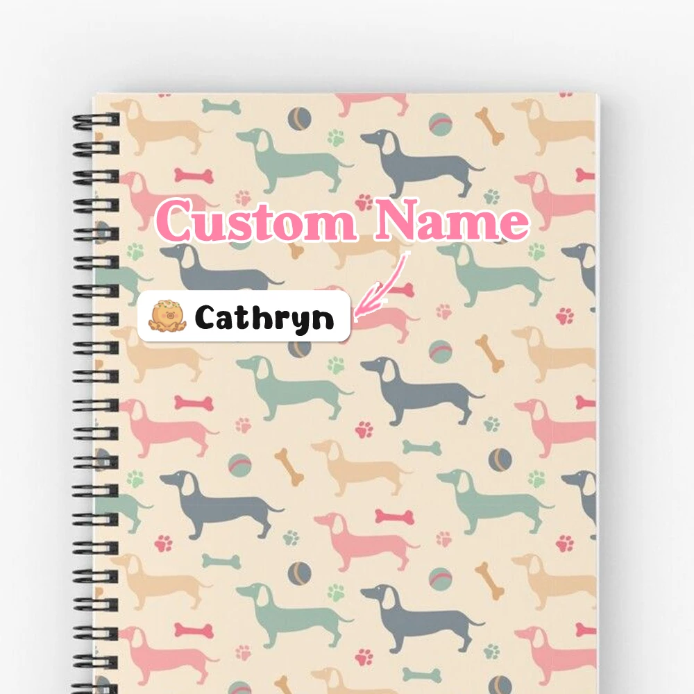 Custom Cartoon Name Sticker,Transparent DIY Birthday Gift Stickers for Kids Name Labels for School Bag Bottles Box Mug Uniform view 5