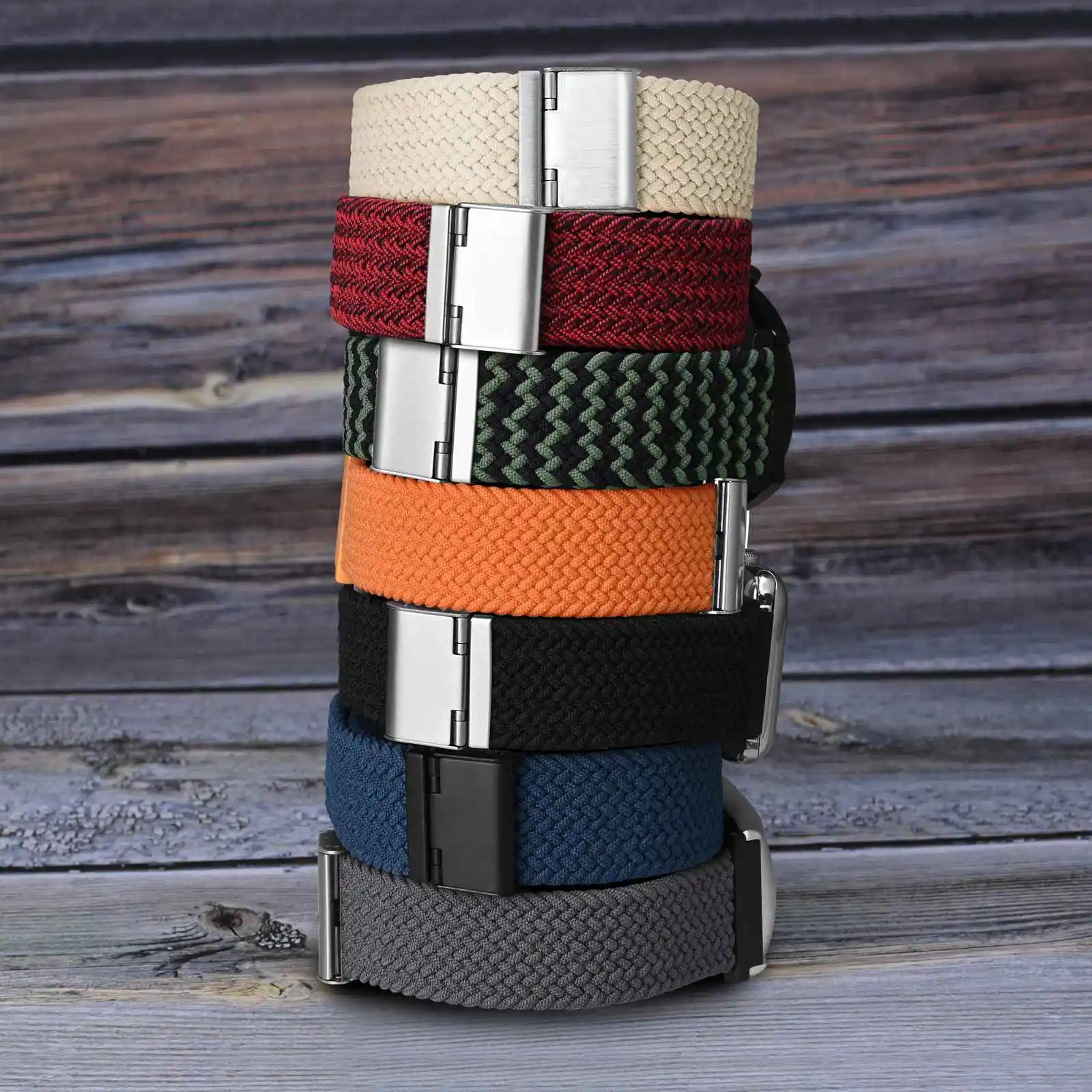 Wocci Woven Nylon Watch Band 18mm 19mm 20mm 21mm 22mm Quick Release Watchstrap Washable Bracelet for Men and Women