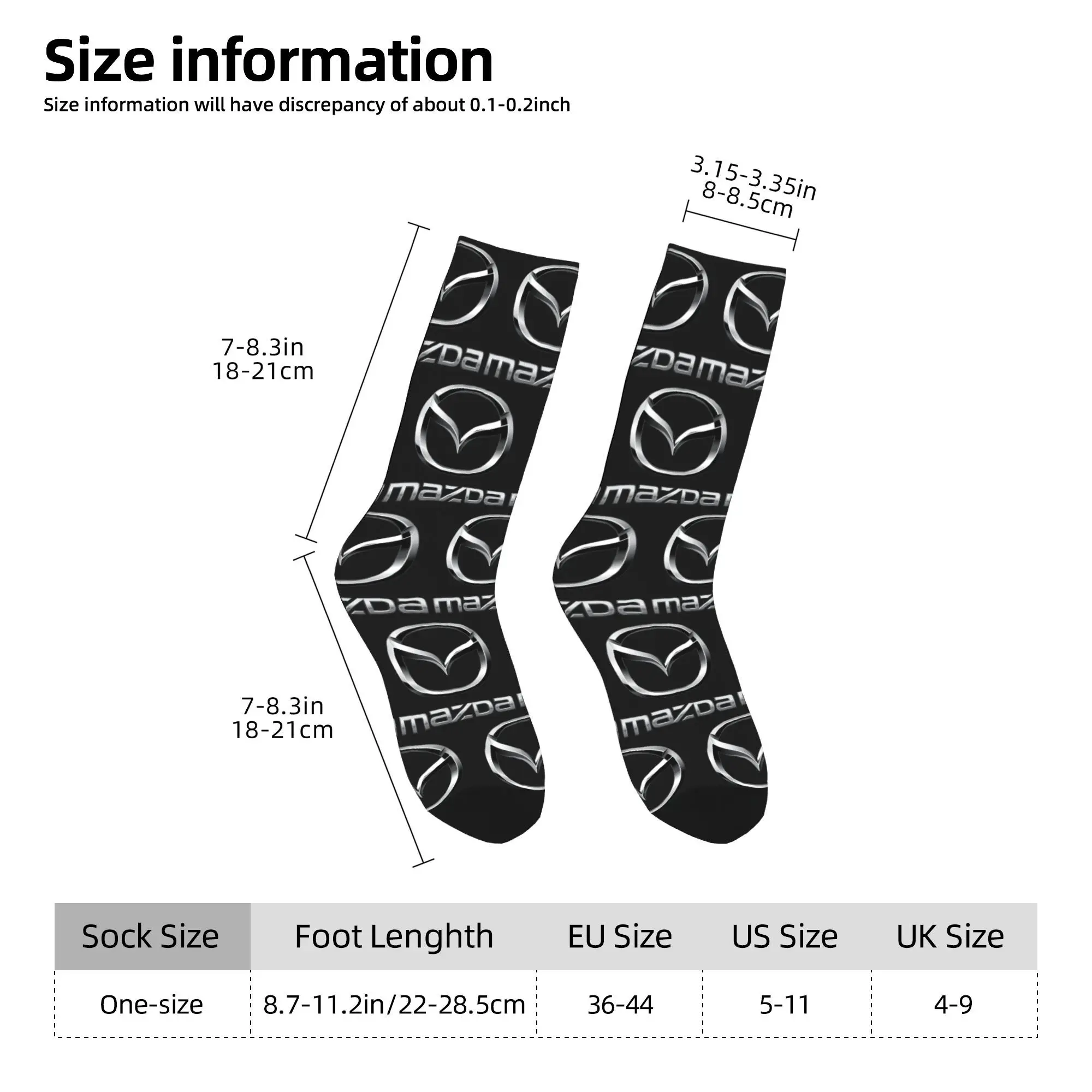 Custom M-Mazdas Logo Men's Crew Socks Unisex Novelty  Spring Summer Autumn Winter Dress Socks