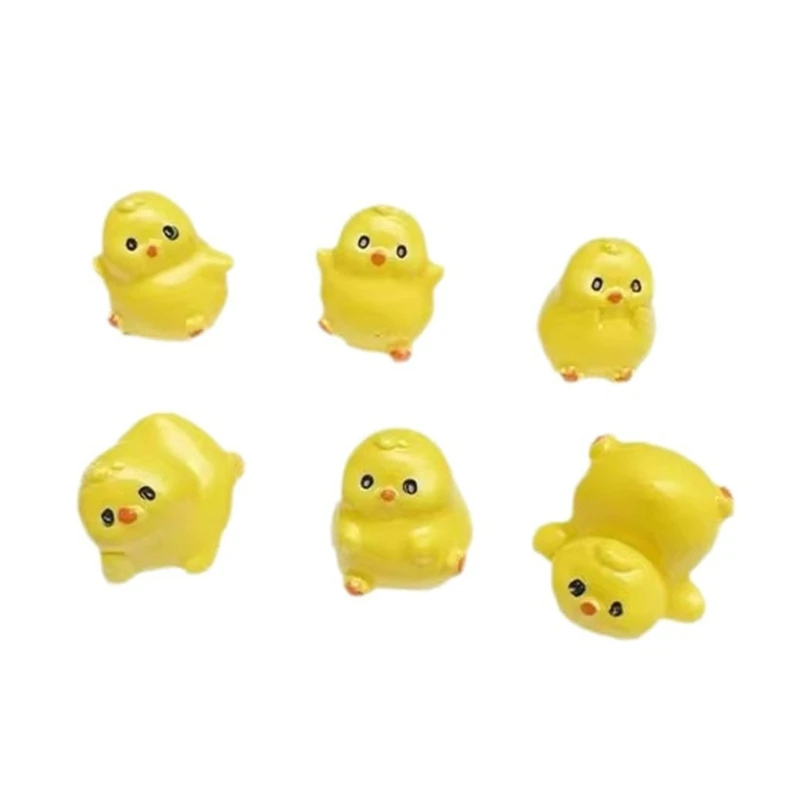 Mini Resin Chicken Bulk Tiny Chicken Set for Potted Miniature Decoration Garden Dollhouses Decoration Craft Charm Party Toy X3UC