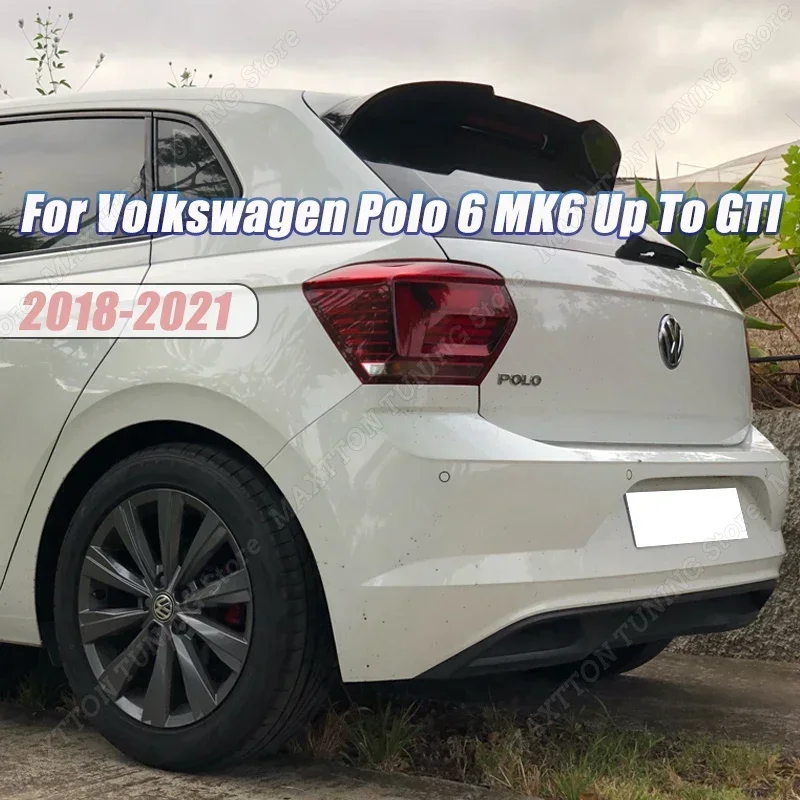 Gloss Black GTI Style Rear Trunk Roof Spoiler Wing Body Kits for Volkswagen Polo 6 MK6 Up To GTI 2018-2021 Car Accessories