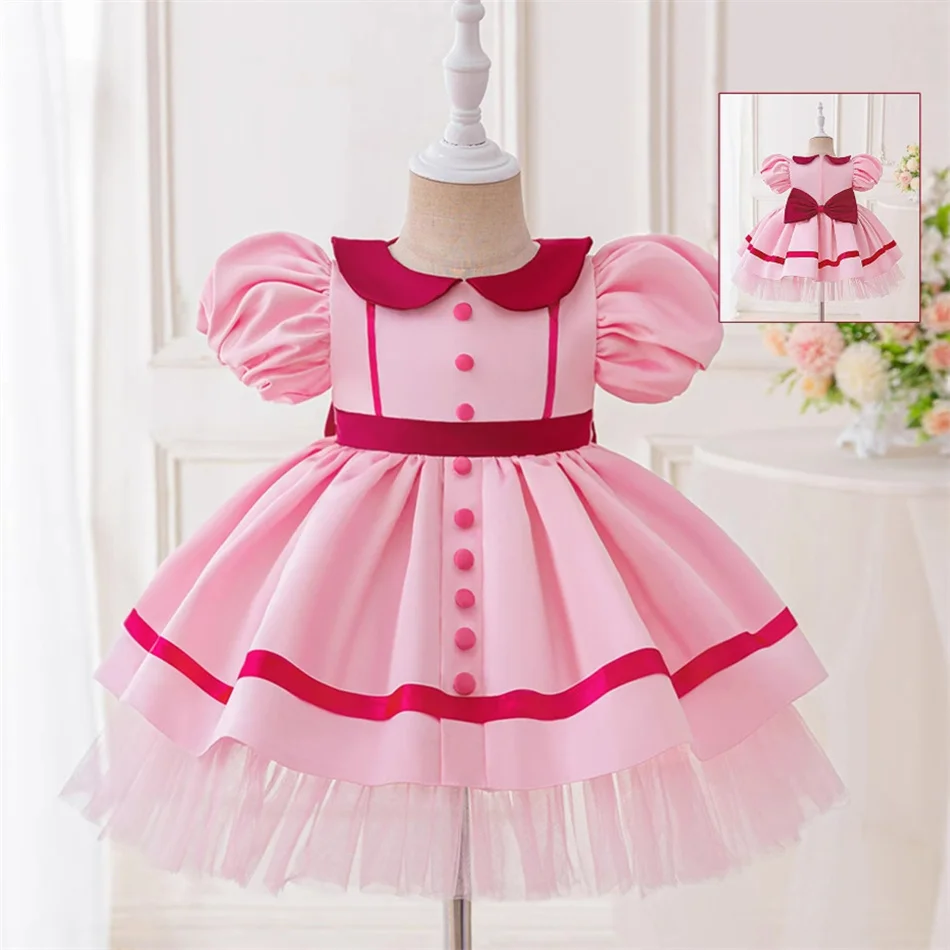 

Toddler Disney Pink Princess Dress Aurora Cosplay Ball Gown Baby Girls Birthday Carnival Party Outfits Summer Fantasy Costume