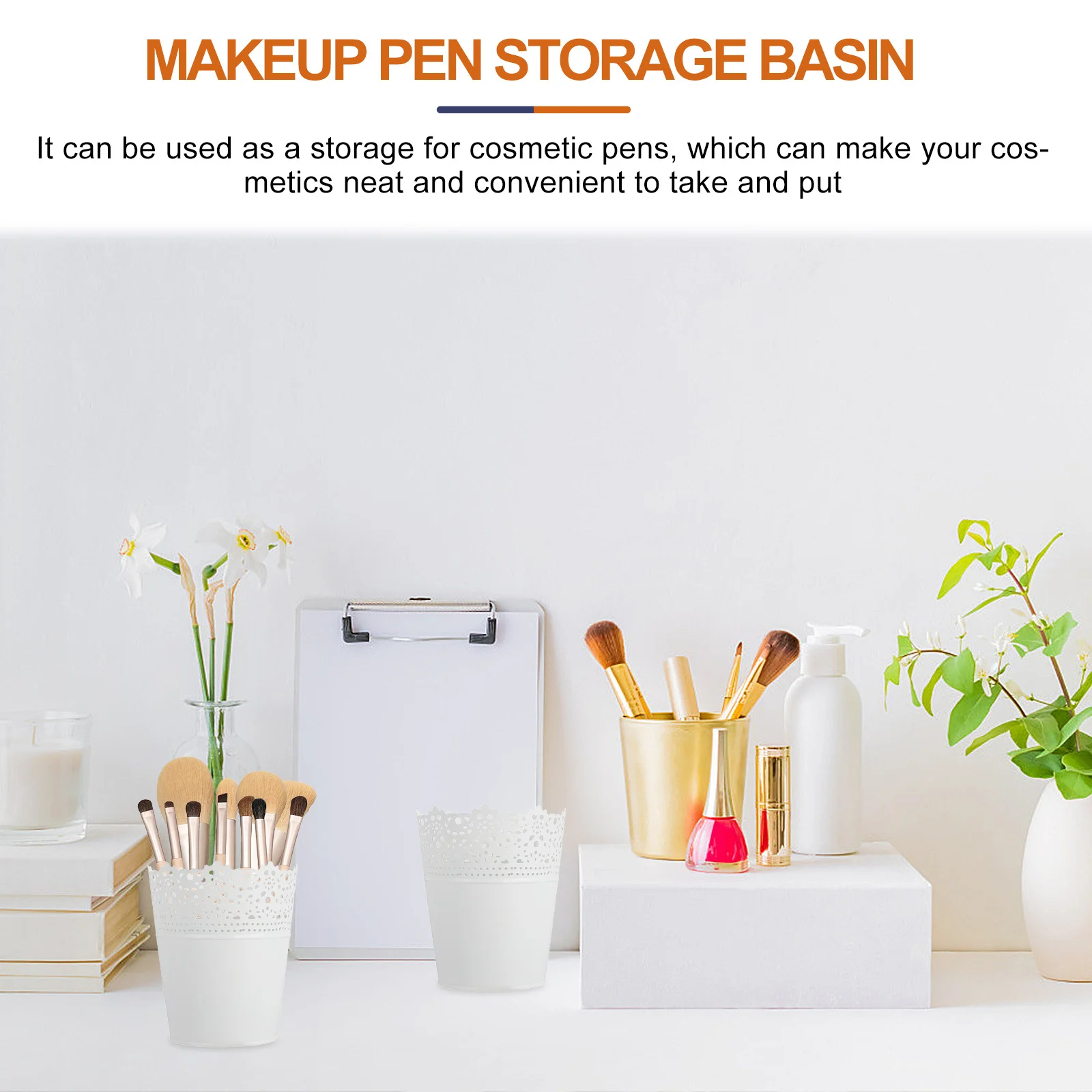 

2pcs Vintage Iron Flower Buckets Dried Flower Vase For Home Decor Desktop Adornment Makeup Storage Container Garden Ornament