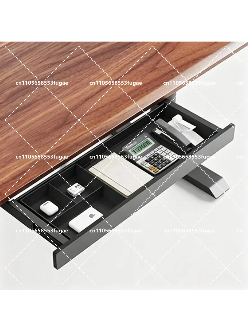 Slim Under Desk Drawer Organizer Silent Pull-Out Storage Box For Office Computer Accessories