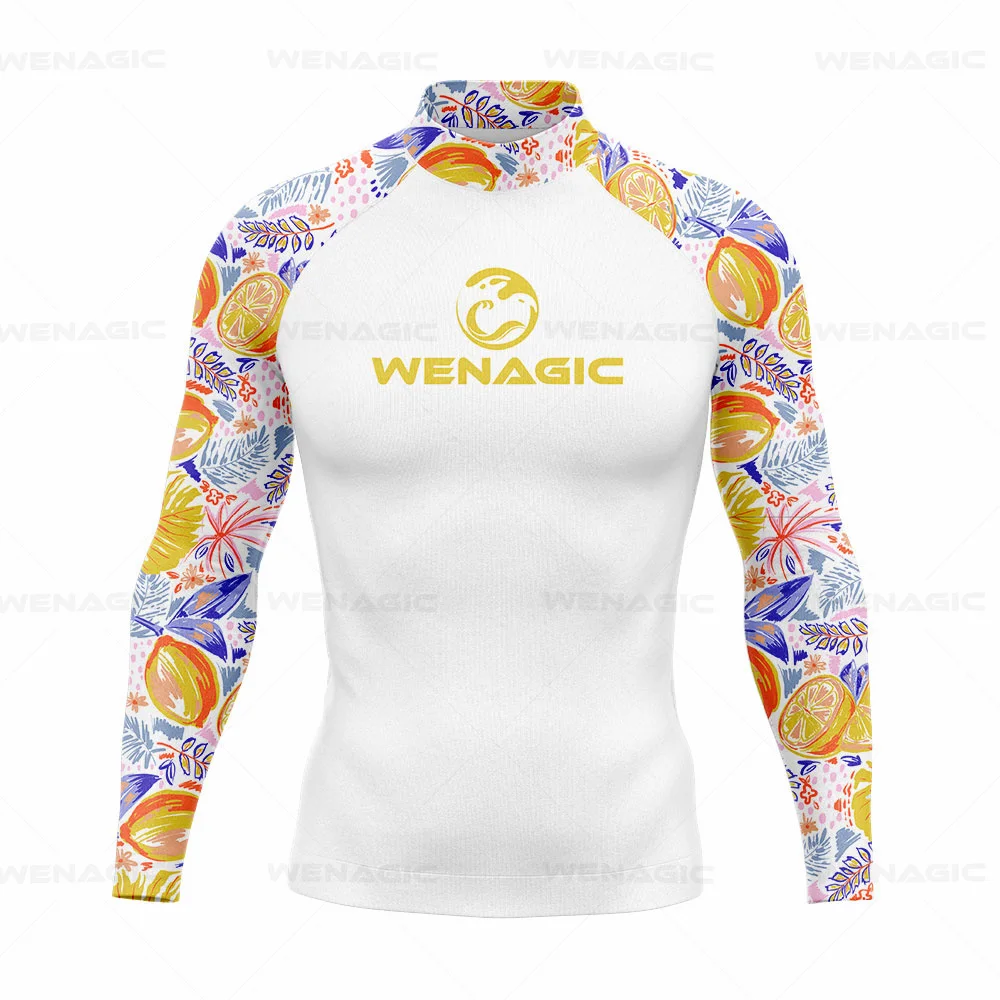 2024 Männer Langarm Surf Badeanzug Schwimmen T-Shirt Strand UV-Schutz Bade bekleidung Haut ausschlag Schutz Surfen Tauchen Badeanzug Strumpfhose Shirt