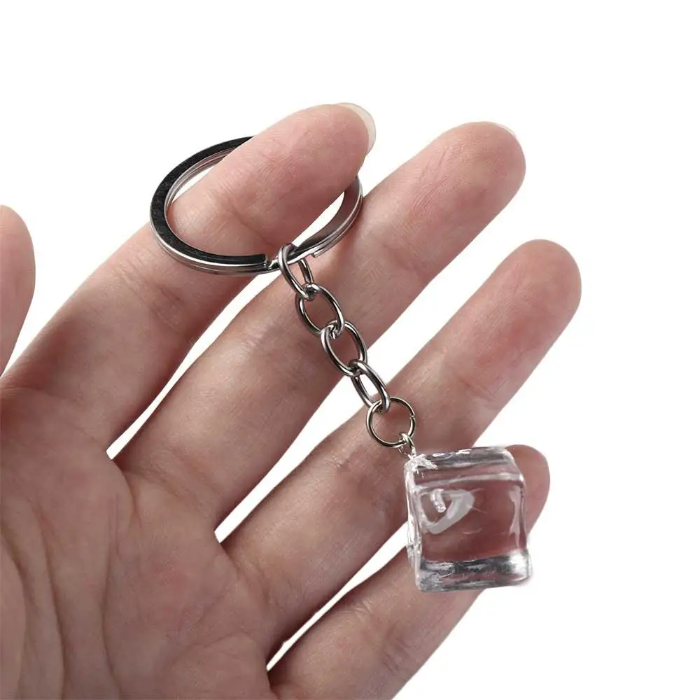 

3D Ice Cube Ice Cube Acrylic Pendant Simulation Ice Cubes Stereoscopic 3D Geometric Ice Keychain Acrylic Fashion