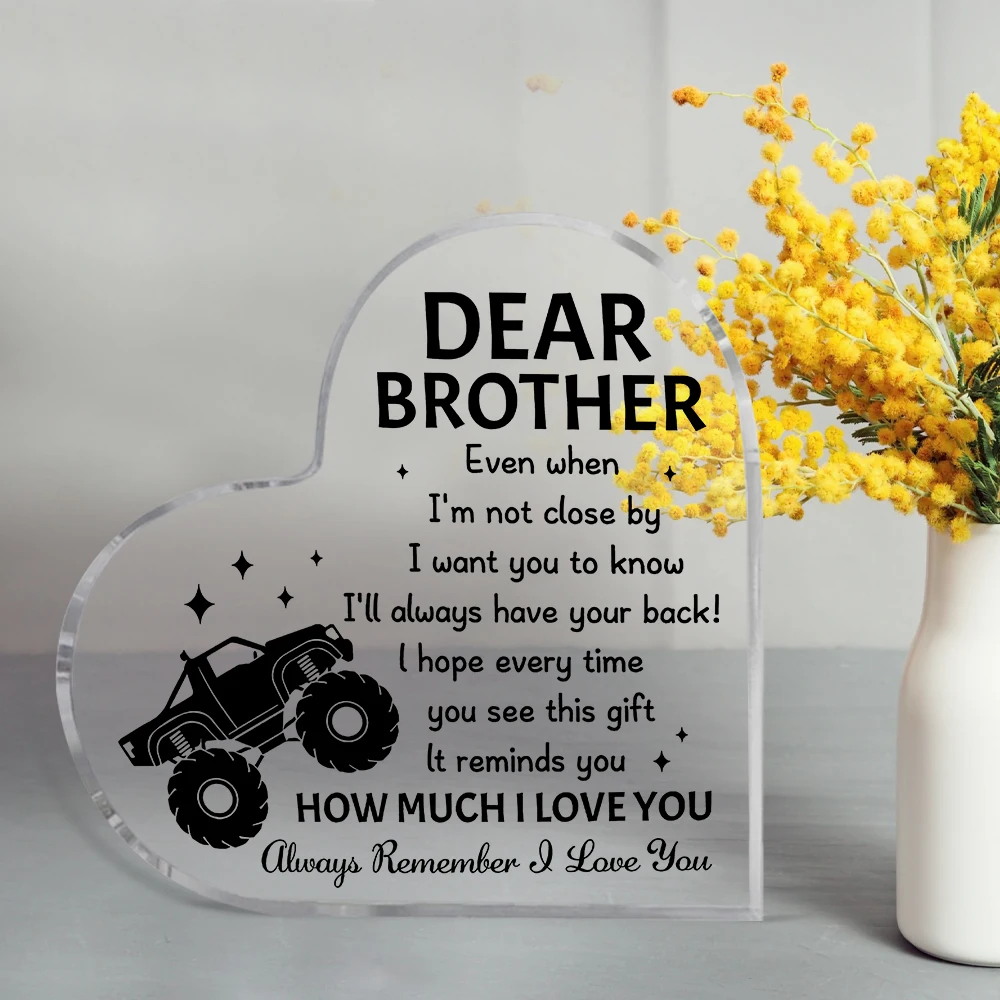 تذكار أكريليك من Cherished Brother - هدية مثالية من الأخت لأعياد الميلاد وعيد الأب وعيد الحب وعيد الميلاد #3