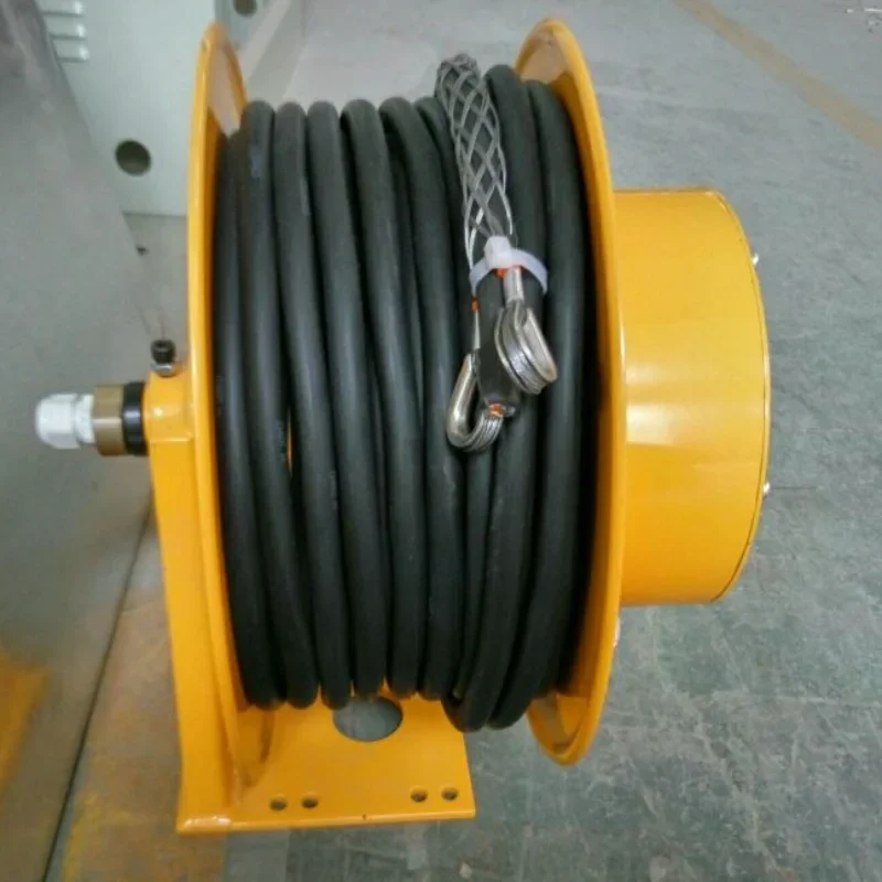 REEL CABLE Spring cable reel INSTALLED ON CRANE with slip ring and brush gear