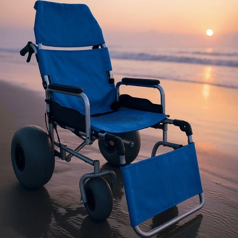 All-terrain beach elease backrest wheel Enjoy beach freedom Manual Elderly rehabilitation