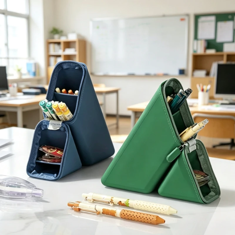Foldable Silicone Pen Holder Large Capacity Expandable Desk Pencil Cup, Multifunctional Stationery Storage Organizer