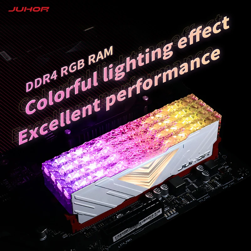 JUHOR RGB RAM DDR4 8GB 16GB 3200MHz 3600MHz DDR4 DIMM Memoria Ram ddr4 Desktop Memory Rams