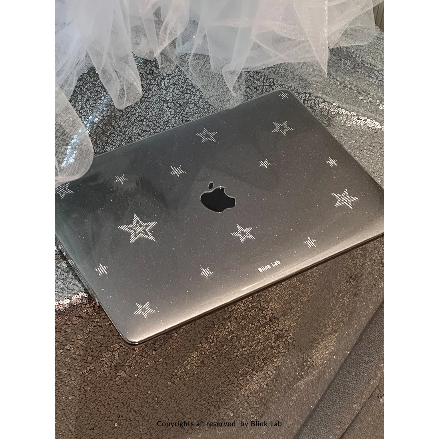 

Ins White Particle Star Laptop Case For Macbook Neo 2026 A3404 Air 13 15 M4 M5 A3449 Touch Bar ID Pro 14 Mac 16 inch A3428 Cover