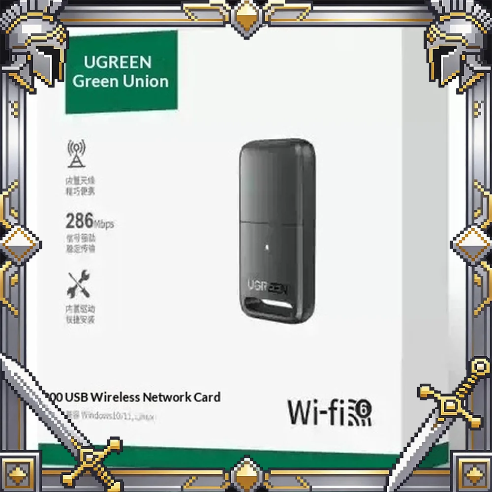 UGREEN CM760 AX300 WiFi 6 USB Wireless Network Adapter 300Mbps 2.4GHz for Windows 10 11 Linux PC Laptop