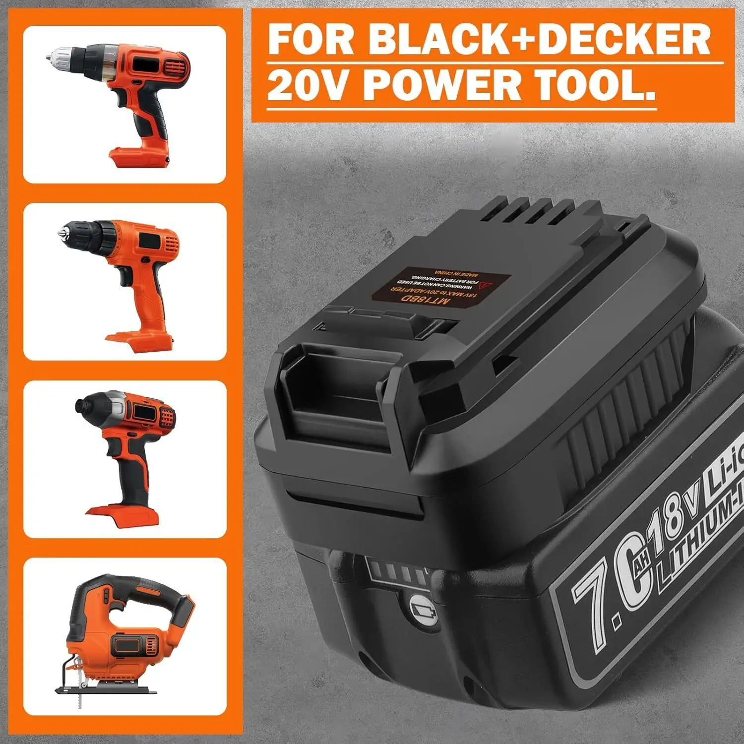 Imagem -04 - Adaptador de Bateria para Black & Decker 20v Conversor de Ferramenta sem Fio para Makita 18v Bateria de Íon-lítio Converter para Black & Decker 20v Broca