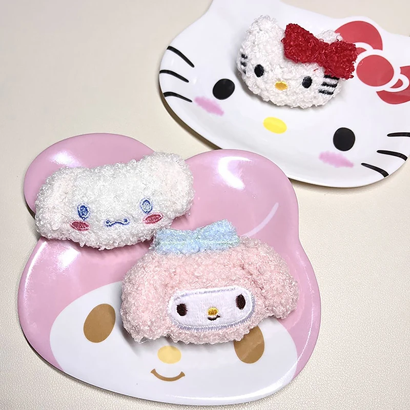 Sanrio Anime Melody Jewelry Plate Cartoon Cute Fruit Plate Cake Snack Plate Home Dining Plate Kitchen Dessert Tools