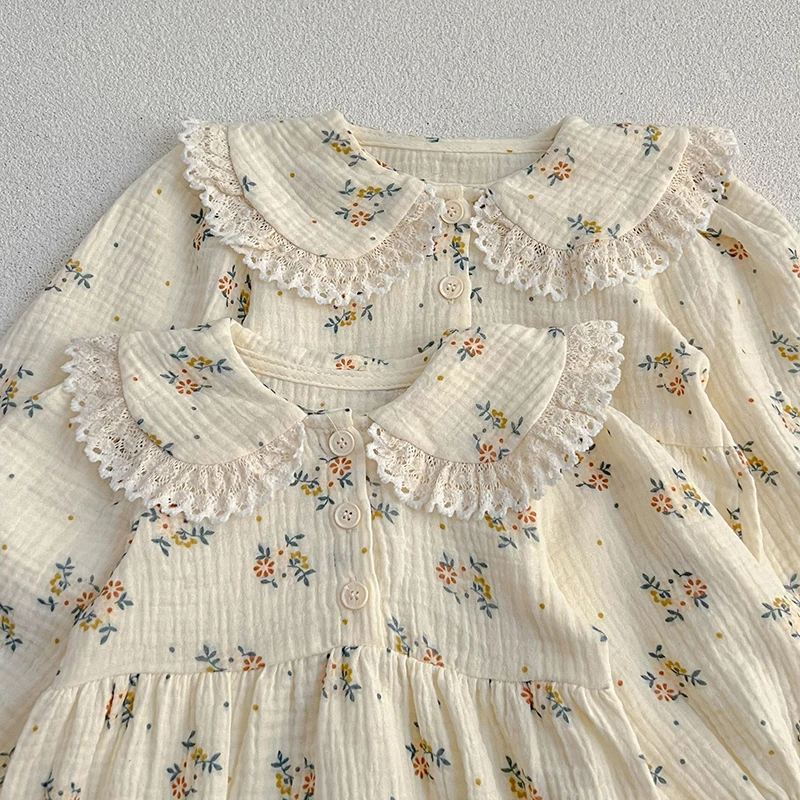 Baby Girls' Long Sleeve Floral Print Dress 5