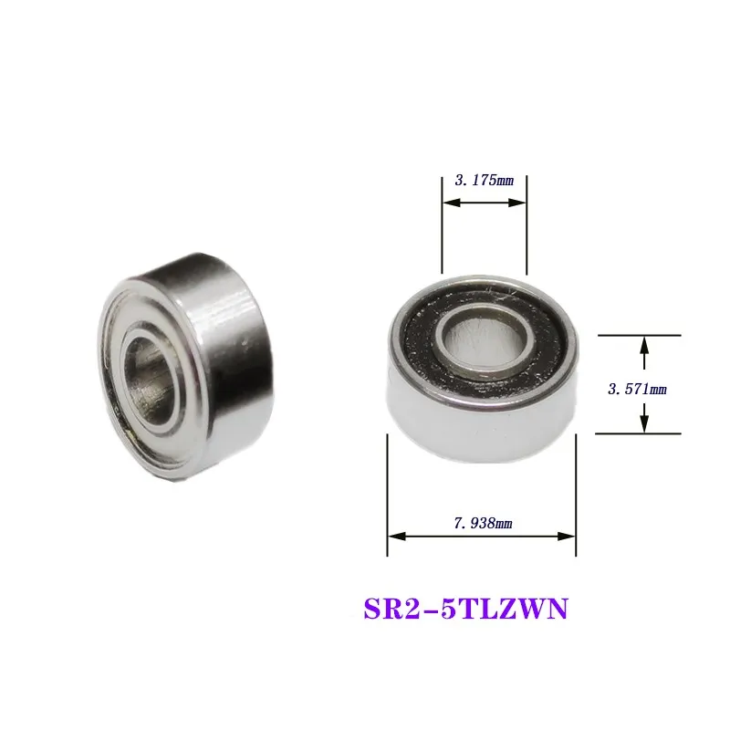 10pcs Bier air high speed Denta Handpiece bearing SR2-5TLZWN 3.175x7.938x3.571mm stainless steel hybrid ceramic ball for turbine