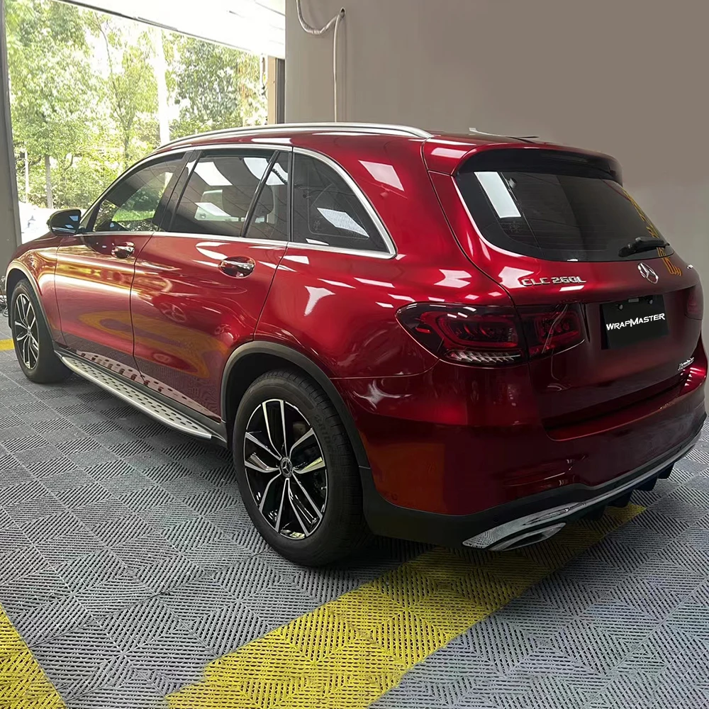 Wrapmaster Anti-Corrosion 7.5mil PPF Film TPU Liquid Metal Ruby Red Adhesive Wrap For Cars