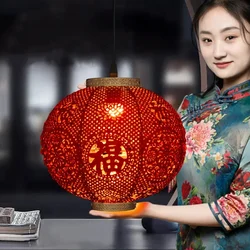 Hollow-out Red Lantern Hanging Decoration Ornament 2025 Chinese New Year Spring Festival Decor Lanter Traditional Hanging Lamp