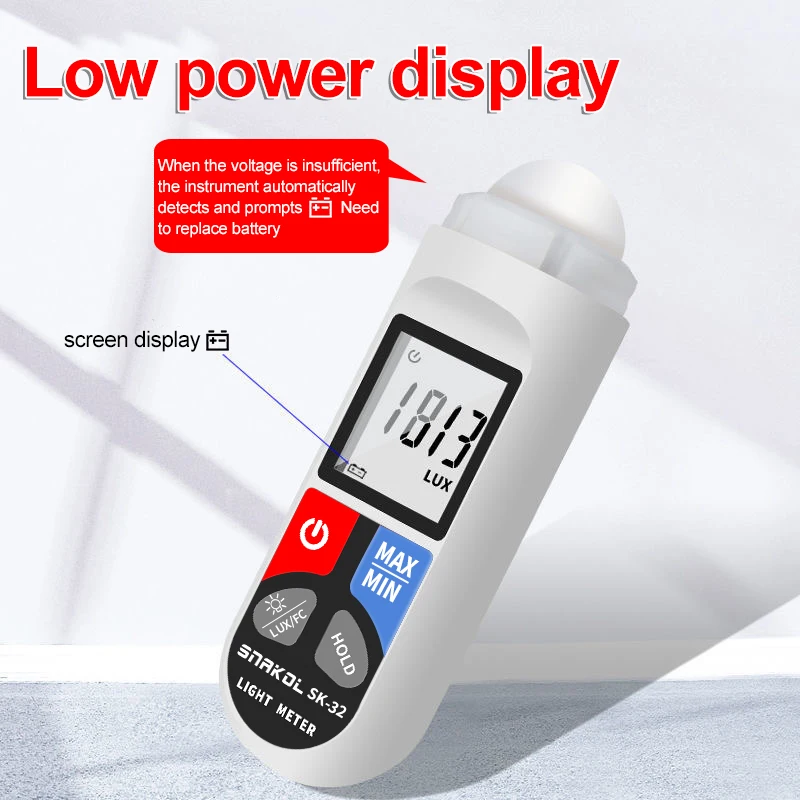 SK32 Lux meter 0~200,000lux Portable Range light meter pocket design High precision illuminometer lux/fc photometer tester