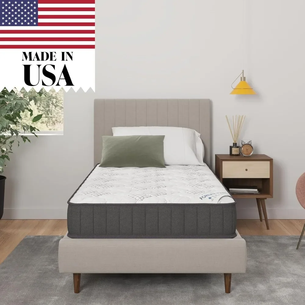 

9" Twin Mattress in a Box Made in USA, Firm Mattress, Hybrid Mattress Cool Improved Airflow with Edge to Edge Pocket Coil