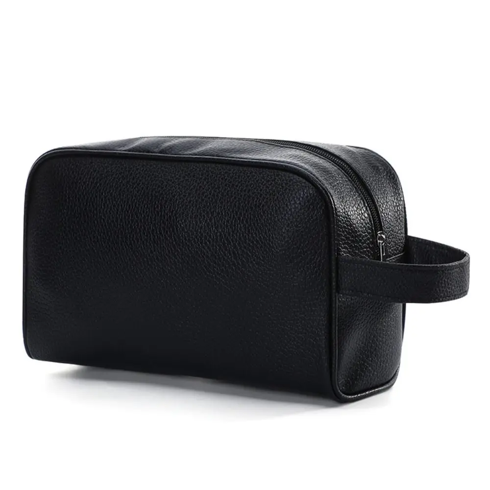 Makeup Bag Men Travel Cosmetic Bag Zipper Makeup Bags Cosmetics Organizer Storage Pouch Travel PU Leather Toiletry Bag