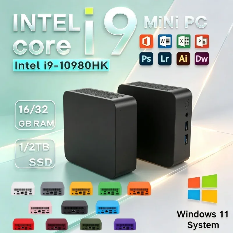 Windows 11 Mini PC Intel Core I9-10980HK 16GB RAM 2TB SSD WiFi6 BT5.2 Support 4K Display Portable Desktop For Game Daily Use