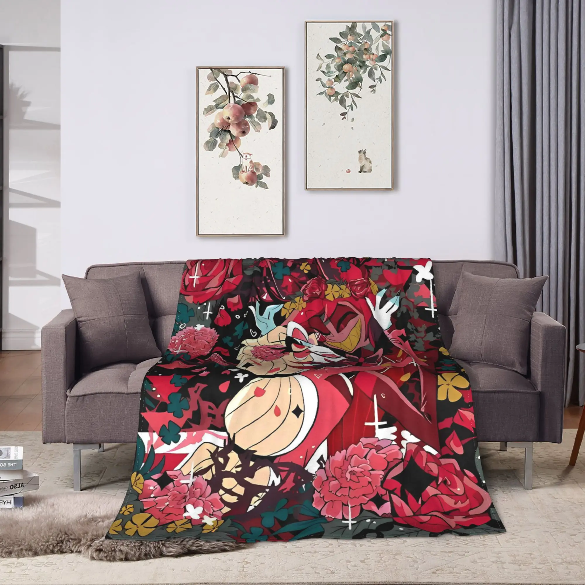 VOX H-Hazbin Hotel Alastor Game Blanket  Warm Soft Graphic Plush Throw Blanket For Couch Chair Bedspread Bed Cover