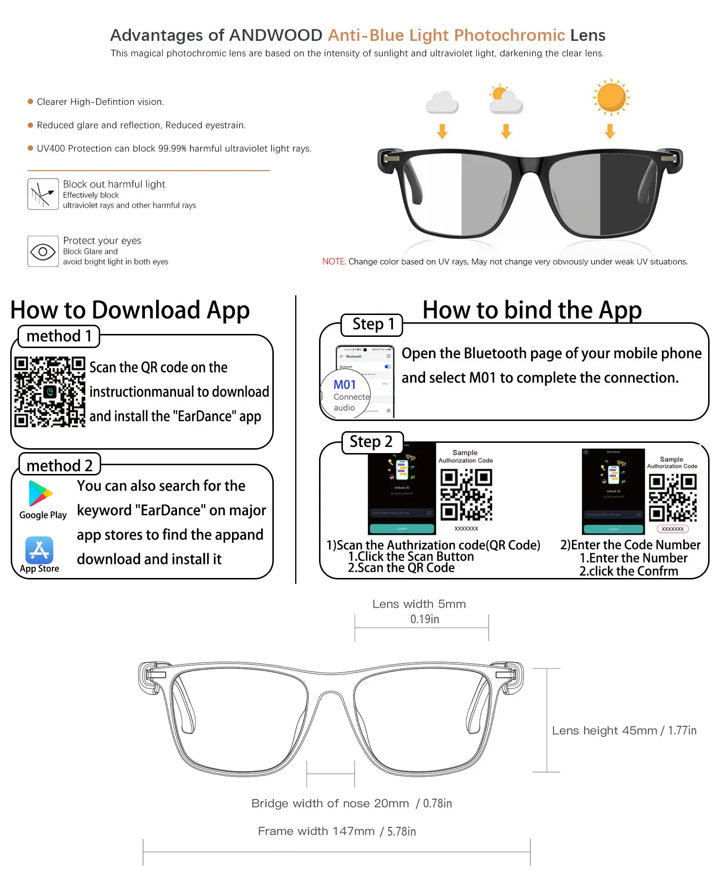 نظارات الترجمة الذكية AI الجديدة مع عدسات فوتوكروميك، تدعم ترجمة التطبيقات في الوقت الحقيقي في 164 لغة.