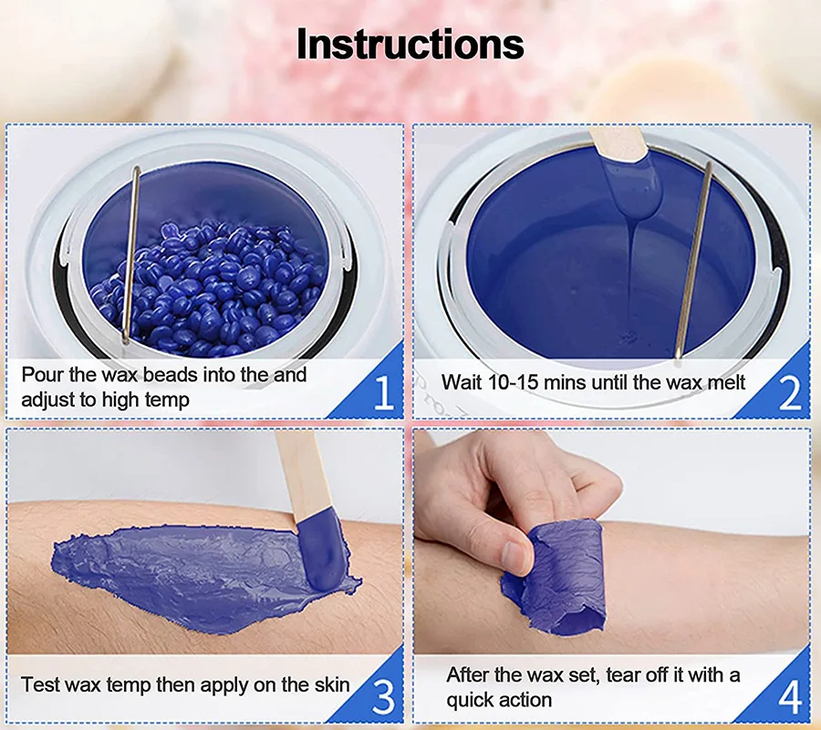 شمع إزالة الشعر متعدد الألوان 1000 جرام شمع إزالة الشعر من الفاصولياء ورق شمع العسل إزالة شعر الجسم إزالة الشعر بالشمع الحراري