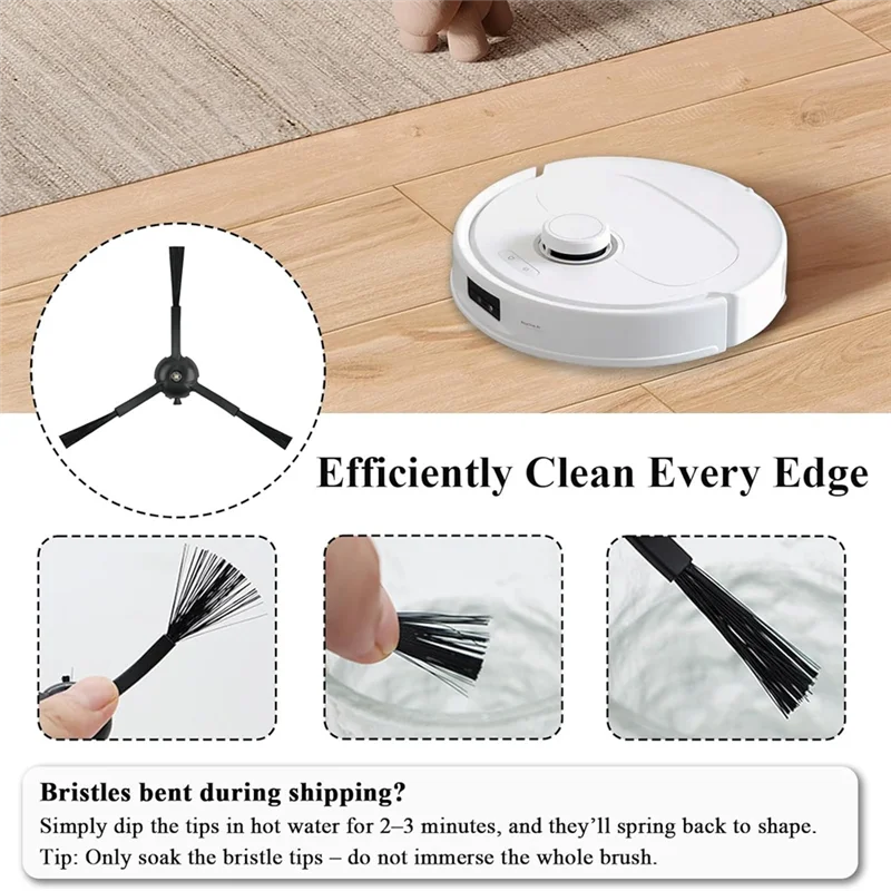 【Popular】escovas laterais de substituição para Roborock Q Revo, Qrevo S, Qrevo Pro, Qrevo Master, S8, S8+, S8 Pro Ultra, Q5, Q7 Vacuum Un