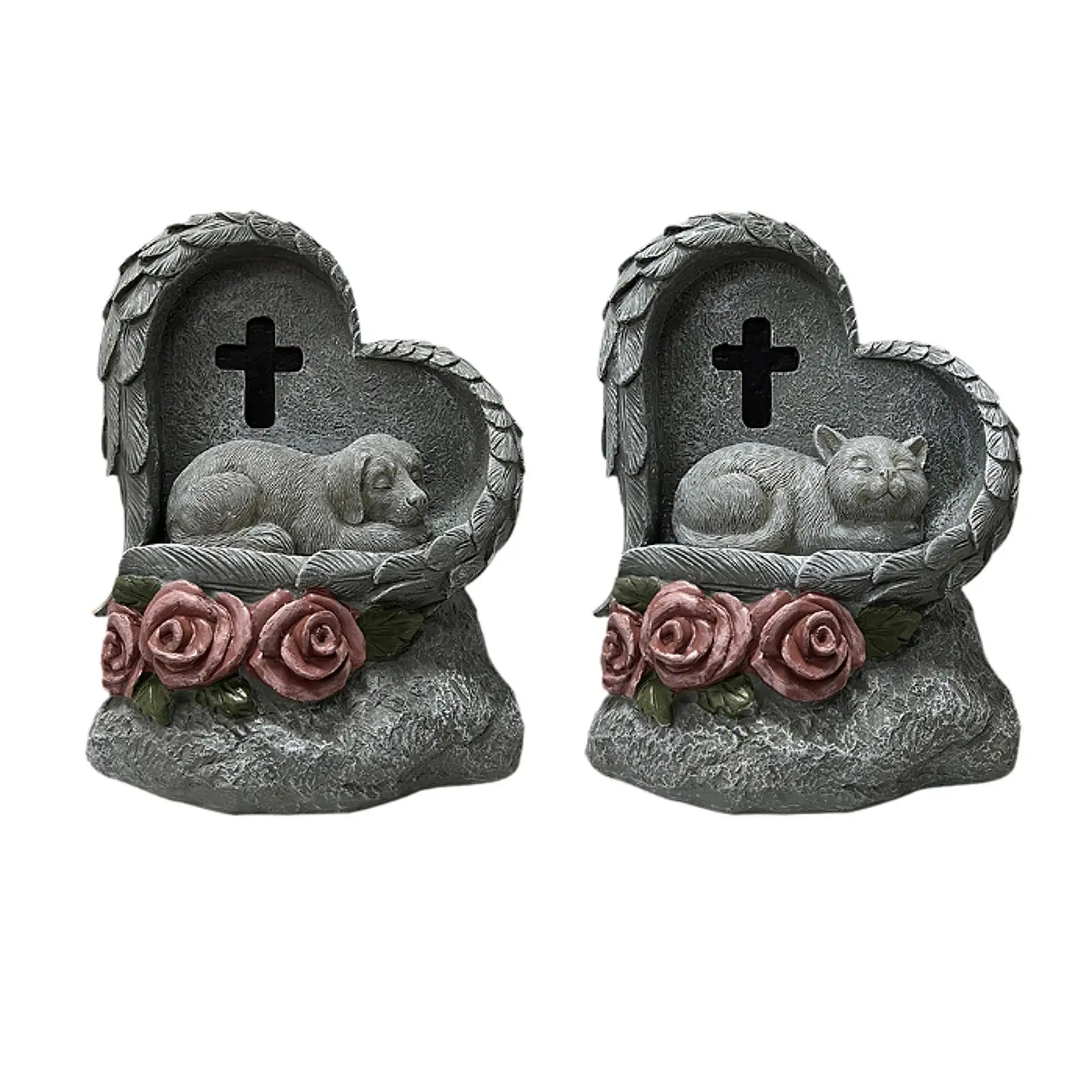 

Small Animal Monumen Yard Decoration Compact Memorial Gifts Waterproof Outside Loss of Pet Gift Sola Powered Pet Grave Marker