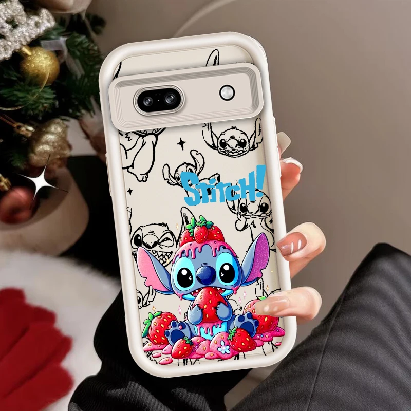 Stitch Cute Anime Art For Google Pixel 9 8A 8 7 7A Pro XL 5G Eye Ladder Phone Case Soft TPU Shockproof Cover Funda Phone Case