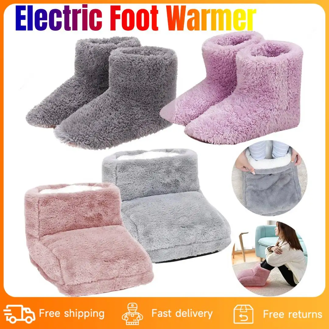 

Winter USB Electric Heated Shoes for Women Men Feet Heater Comfortable Plush Electric Foot Warmer Washable Heated Shoes