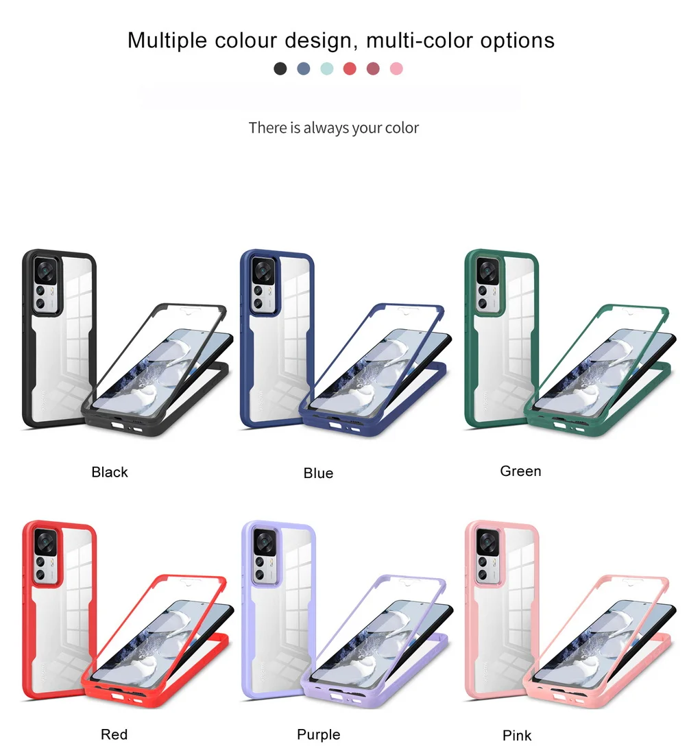 Fully Coverage case For Xiaomi 12T Pro 12 Pro Mi12 Lite 12X Mi 11T Pro 11 Lite Mi11 Pro 11i double protect shield cover