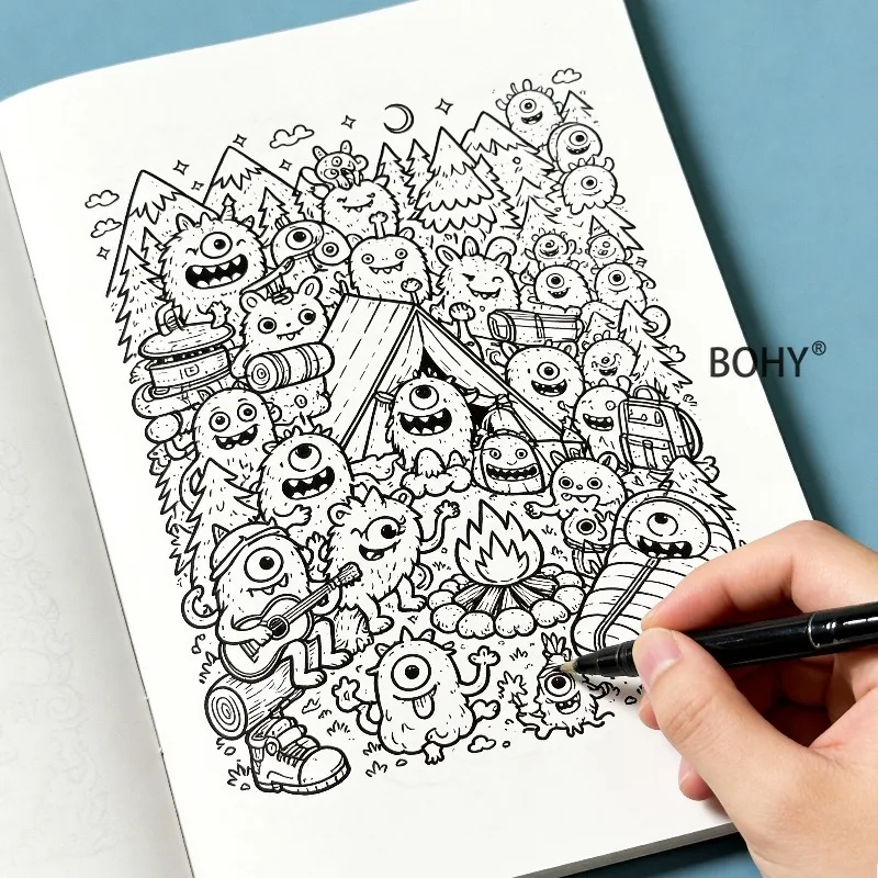 1 Adult Decompression Monster Robot Coloring Copy, 24 Pages It Is A Reference for Leisure Hand Drawing, As Well As Holiday Gifts