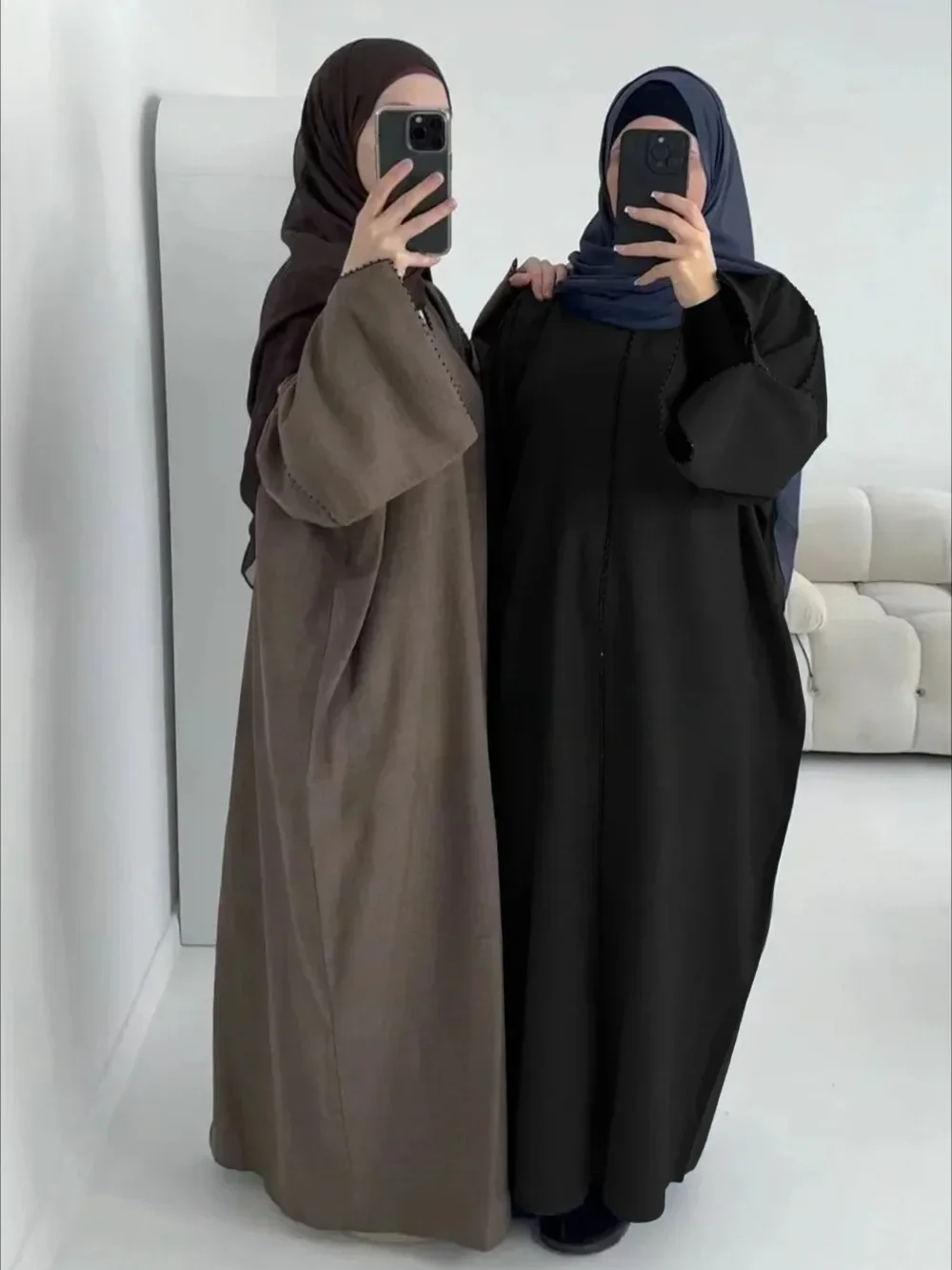 Ramadan Abayas Modest Long Dress Jalabiya Maroko Dubai Kaftan Islam Vestidos Arab Robe Eid Muslim Open Abaya Women Dresses