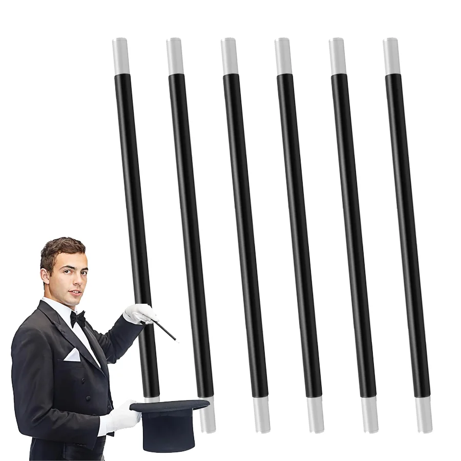 Varita mágica autoelevadora, varita mágica negra, accesorios para actuaciones en escenario, suministros para juegos de reunión de amigos y fiestas, XJM, 2/5 uds.