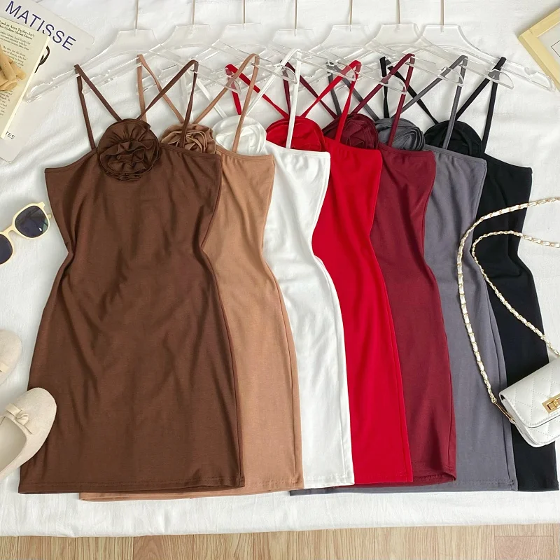 

Летнее женское облегающее платье-боди без бретелек с высокой талией и 3D-принтом в цветочек, универсальное и модное, коллекция 2025 года