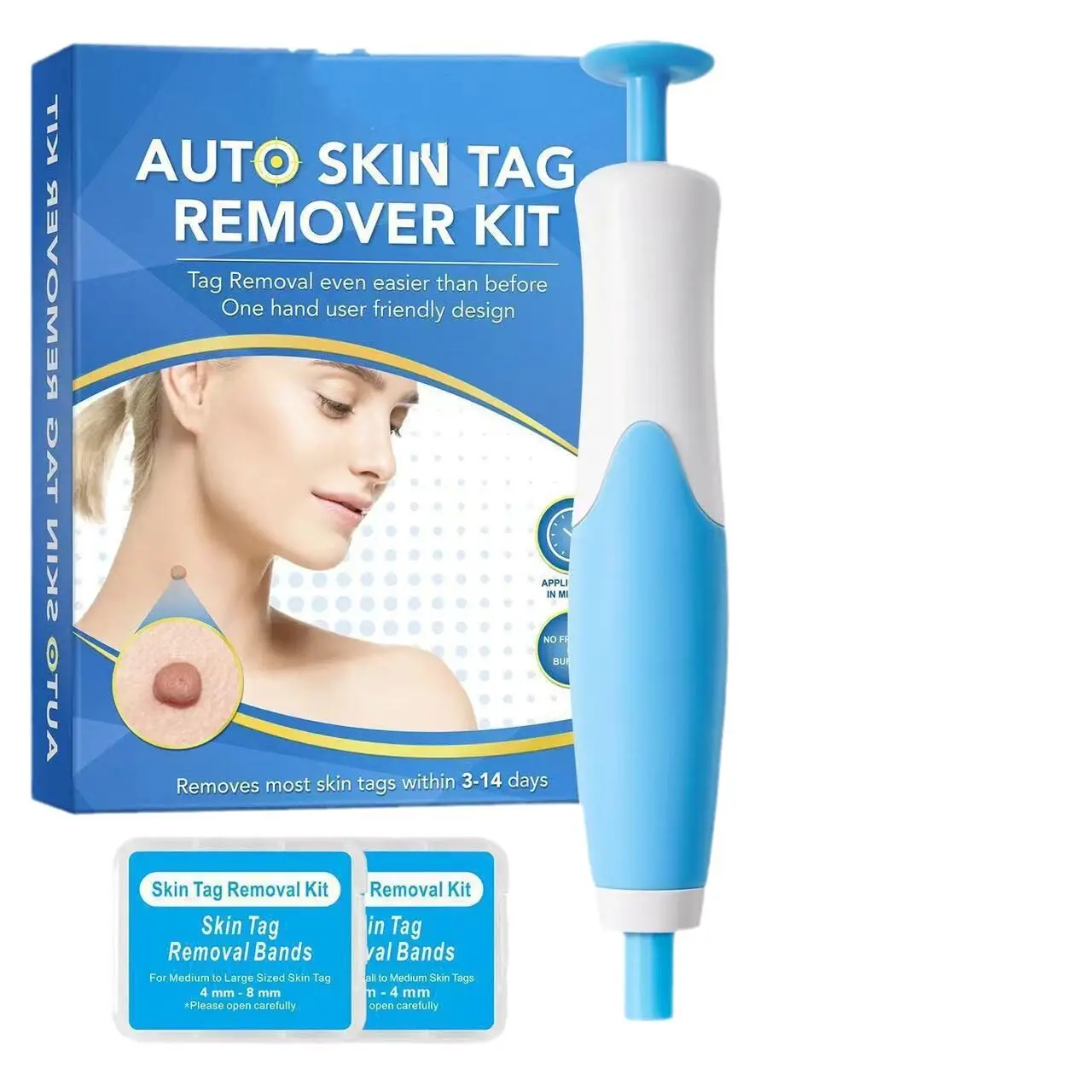 2 IN 1 Auto Skin Tag Remover Kit Micro Skin Tag Removal Device Adult Mole Stain Wart Remover Face Care Beauty Tools